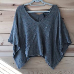 Multicolored green/grey poncho sweater